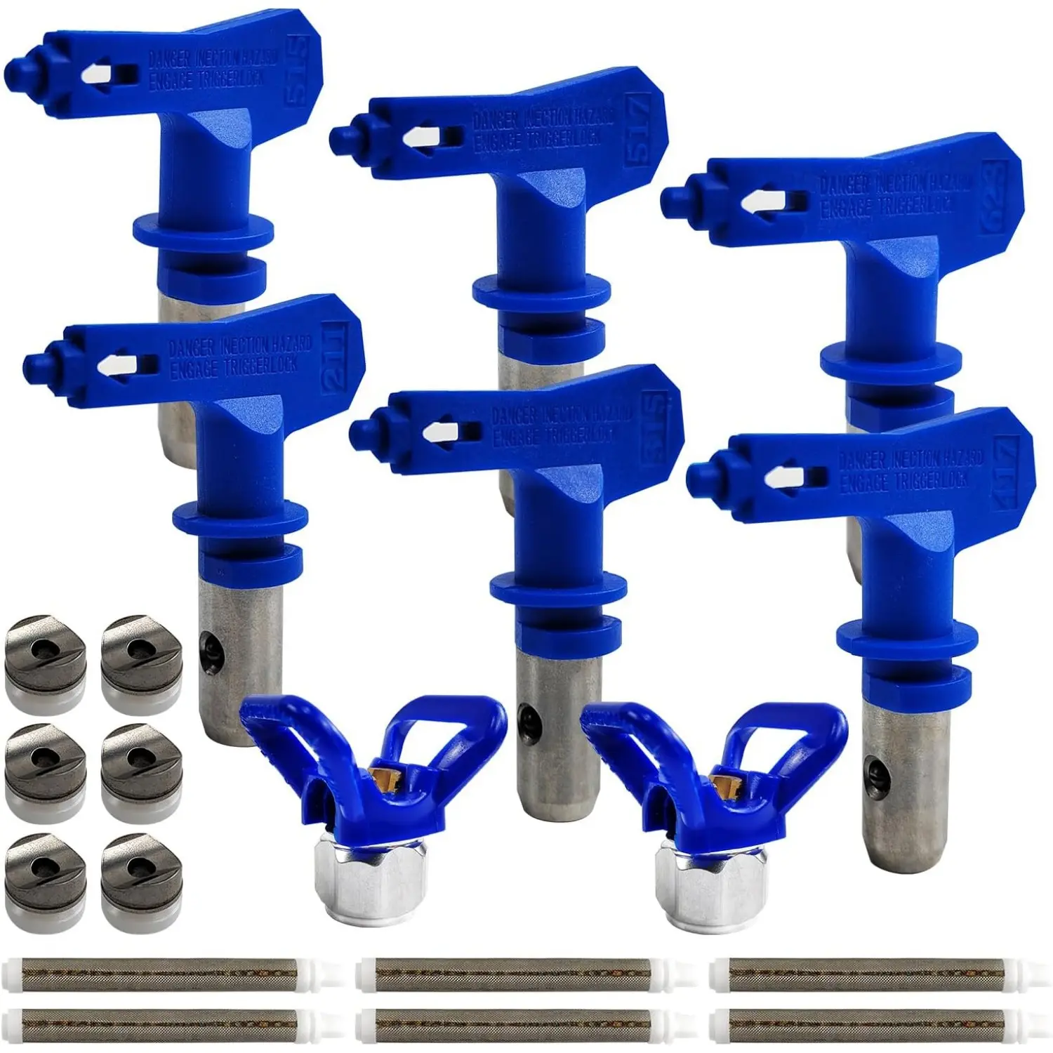 14Pcs Reversible Spray Paint Nozzle Tips, Airless Paint Sprayer Guns, with Spray Gun Filters and Protective Seat, Spray Paint Machine Parts, for House, Car, Hull Painting (211, 315, 417, 515, 517, 623) - Home Improvement.