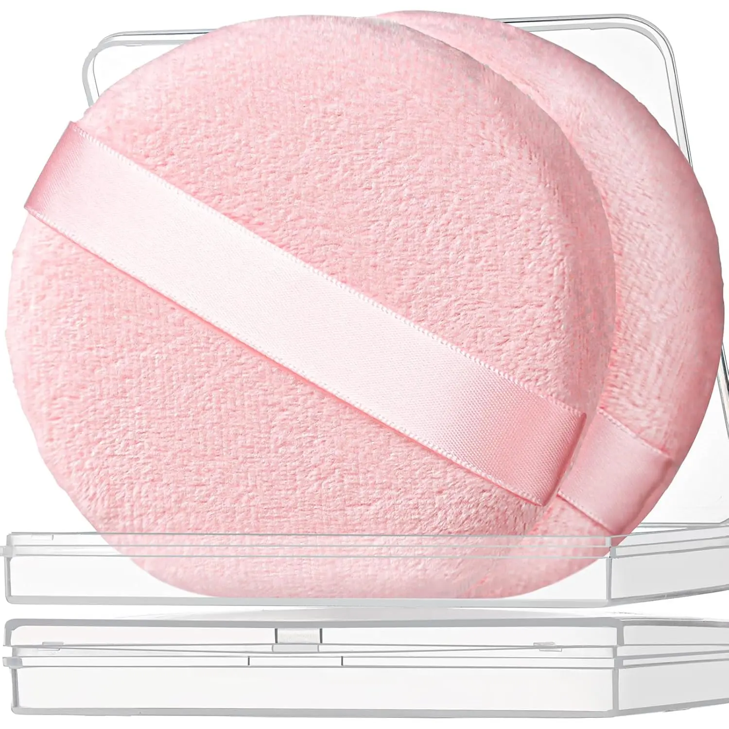 2Pcs Pink Powder Puff, 4.13Inch Powder Puff Body Powder Puff, Large Powder Puffs Soft Powder Puff for Body Powder, Body Powder Puff