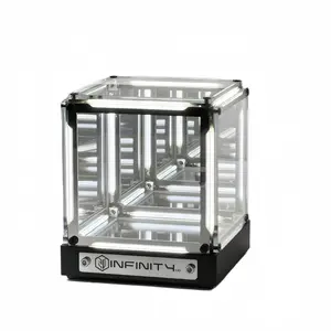 4D Tesseract Infinity Mirror Cube  LED Acrylic Abyss Glow Touch Dimmable & Rechargeable Futuristic Gaming Desk Mood Night Light Decor