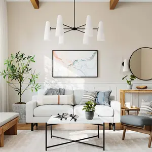 Modway Beacon 6-Light Chandelier in Opal Black Modway Beacon 6-Light Chandelier in Opal Black