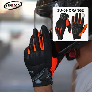 SUOMY Summer Breathable Full Finger Motorcycle Gloves, Wear-Resistant, Touchscreen, Non-Slip Palm Motorbike Gloves, Suitable for Men Women