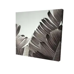 212 MAIN High Def Grayscale Tropical Leaves Wall Art - 24x24 in. Nature Photo Print, Exotic Botanical Decoration, Home Aesthetic Sweet Home Supplies, Posters & Prints