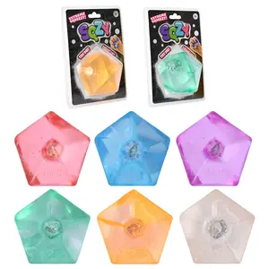 SQZY Decahedron 2 Pack - Light Up Gel Gem Squishy Fidget Toy – Viral Sugar Ball Style, Satisfying Solid Gel Squish, LED Stress Relief Sensory Toy, Anxiety Desk Toy, Kids & Adults