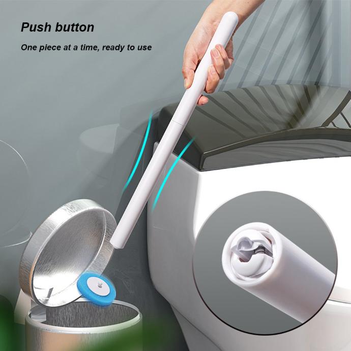 No-Touch Disposable Toilet Brush Set – Flushable Heads One-Click Release, Wall Mount Holder, Hygienic Bathroom Cleaning Tool, 24 Refills, #SpringCleaning