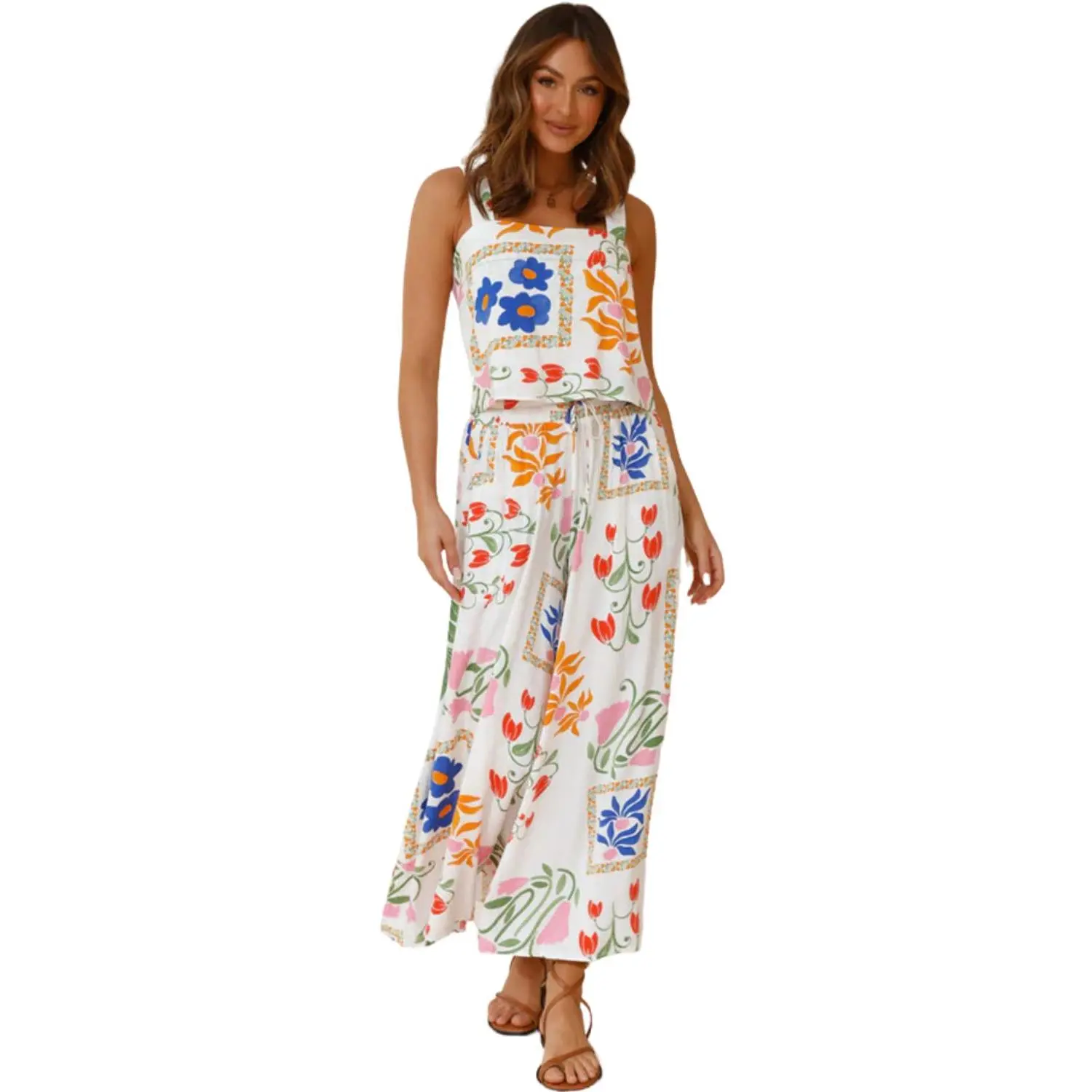 Bailey Two Piece Set | Crop Top & Wide Leg Pants