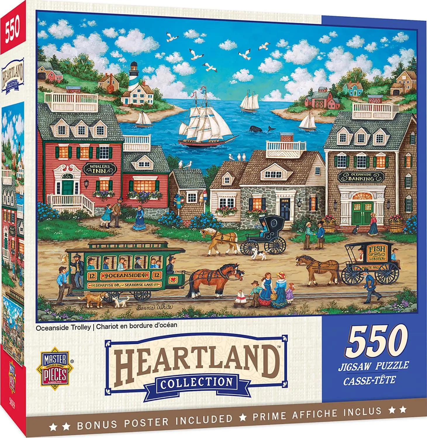 Oceanside Trolley 550-Piece Jigsaw Puzzle, Ideal for Birthdays, Game Night, Learning Through Play, New Hobby, Screen-Free Activity