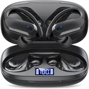 Wireless Earbuds,Bluetooth 5.4 Ear buds,Sport Headphones with Earhooks,IPX7 Waterproof Bluetooth Headphones,80H Playtime Earbuds,Weight 7.8g,Noise Cancelling Mic for Earphones Running & Workout-Black