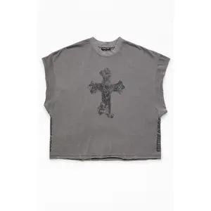 FUTURE SAINT Men's Refuse Limits Cropped Muscle T-Shirt - Multicolor