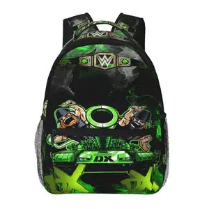 WWE school backpack with large capacity — casual daypack for outdoor sports and office; cartoon WWE merchandise laptop backpack/school bag for boys and girls, ideal as a gift