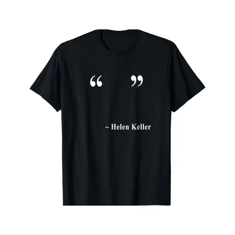 Women's Helen Keller Graphic T-Shirt - Casual Short-Sleeve Round Neck, Soft 100% Cotton, Lightweight Graphic Print T Shirts for Women