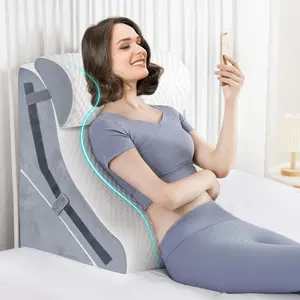 Orthopedic 15-in-1 Adjustable Memory Foam Wedge Pillow Set 3-in-1 Incline Pillows with 9 16 20 inch Height for Sleeping Post Surgery Acid Reflux Snoring