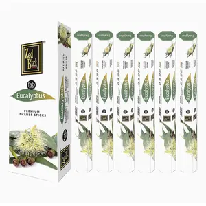 Zed Black Eucalyptus premium incense sticks 6 box of 20 sticks = 120 sticks made in India scented aroma sticks room refresh