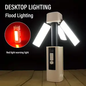Essential camping light for summer，Telescopic outdoor camping light, retractable magnetic work light, rechargeable foldable LED inspection light (7 lighting modes), suitable for auto repair, hiking, camping, fishing and emergency scenarios