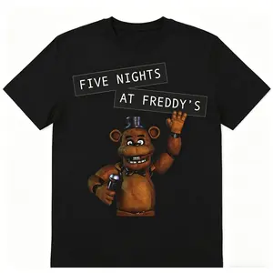 oversize cotton Funny Five Nights at Freddy's graphic tees fnaf shirt freddybear horror game fans Gift y2k Unisex fashion Casual Streetwear Top Trending