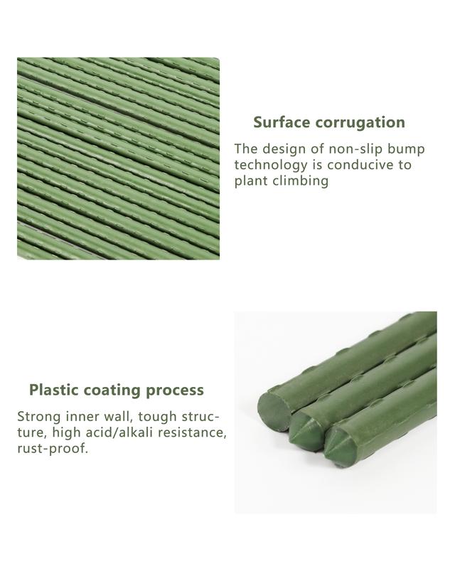 4ft Plastic Coated Steel Stakes – Garden Plant Supports for Tomatoes & Climbing Plants (25pcs)