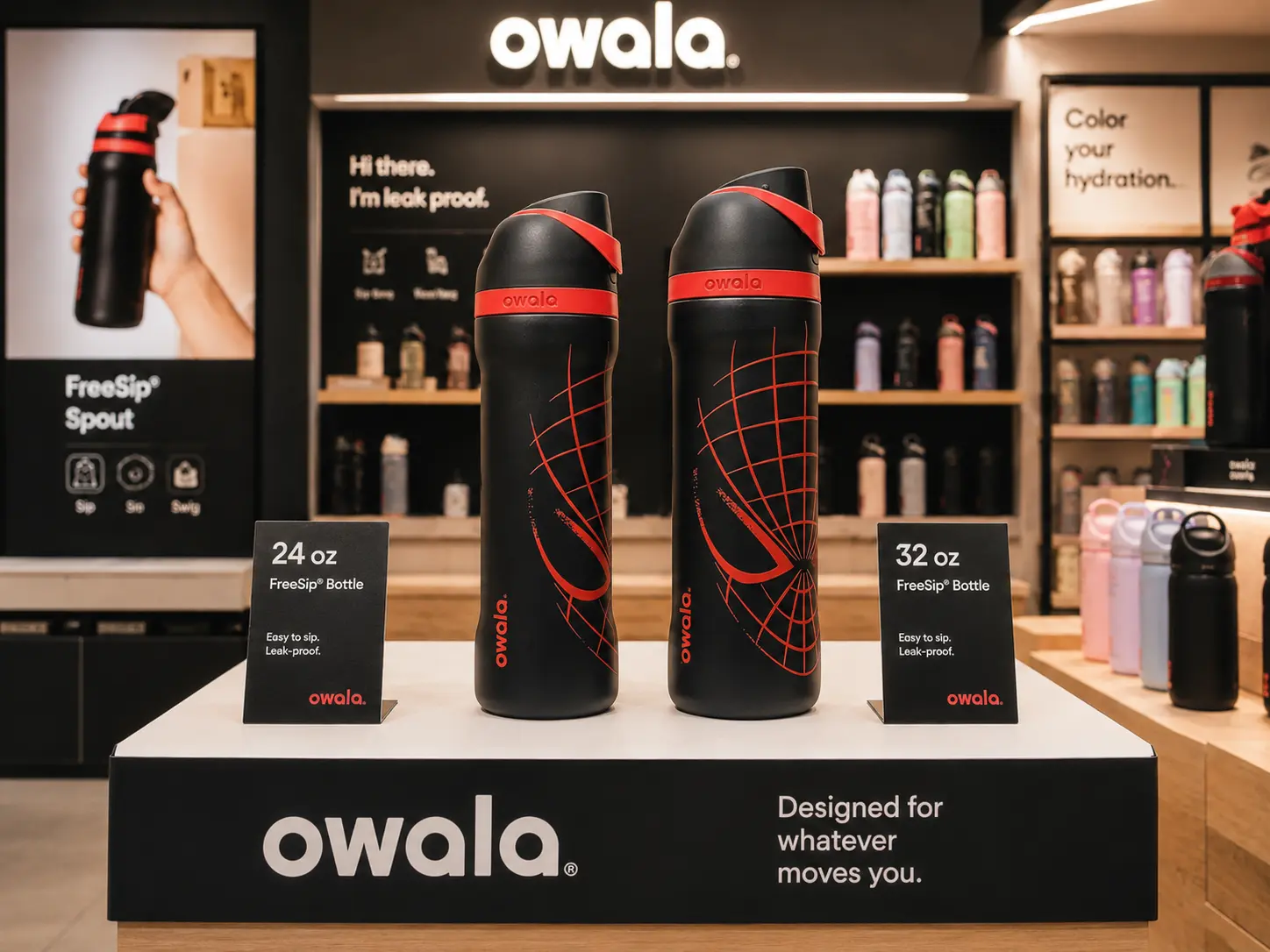 Owala Edition Spiderman Freesip Water Bottle 24oz/32oz US seller