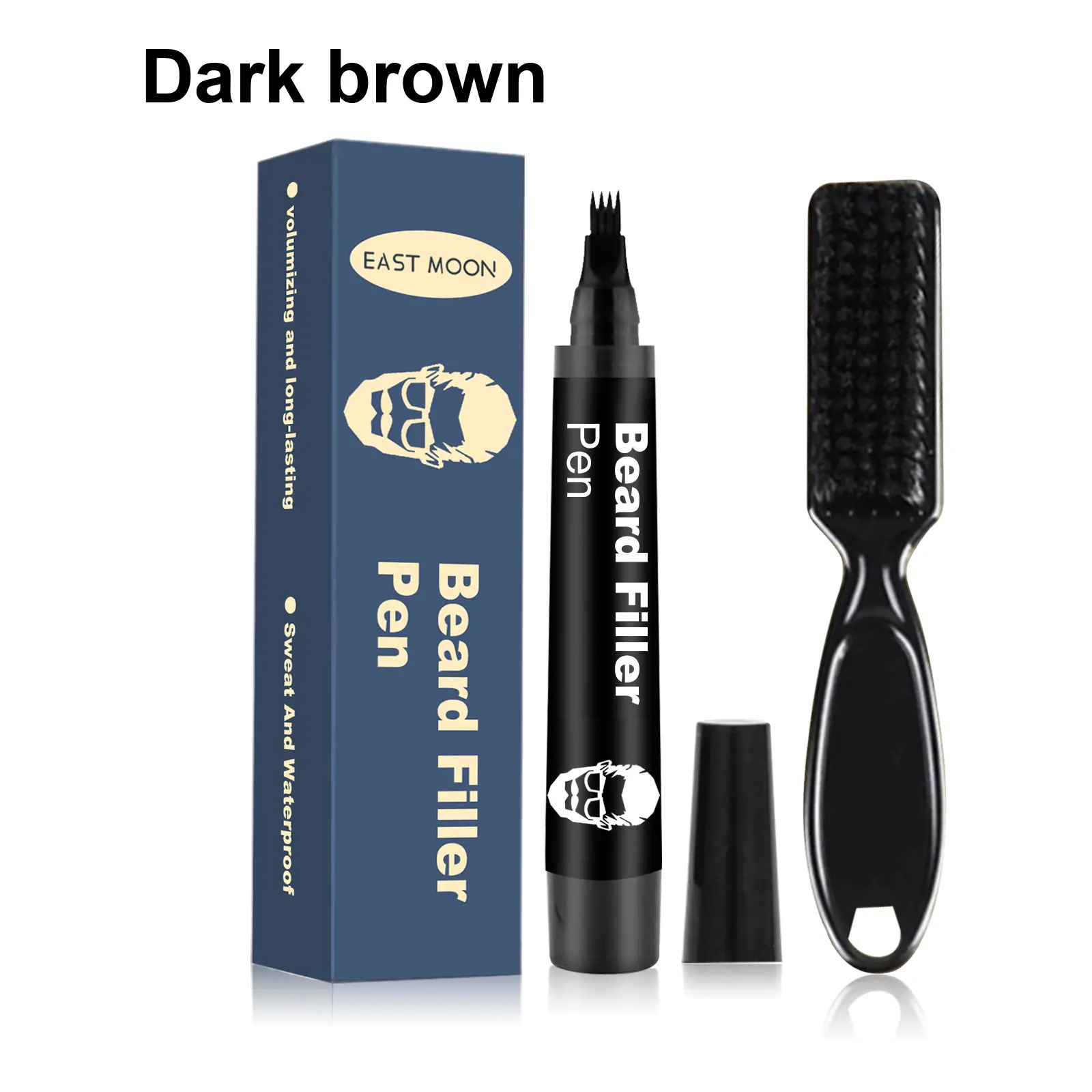 East Moon Detachable Beard Filler Pen, Simple Application, Helps Build Fuller Looking Beard & Natural Hairline for Men