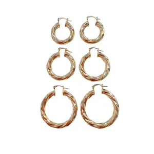 Twist Hoop Earrings - Elegant Design with Twisted Pattern, Available in Multiple Colors