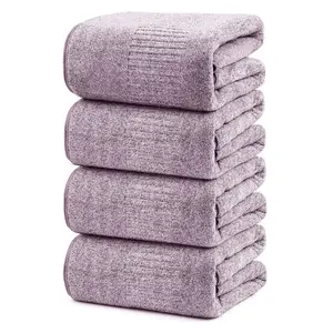 SEISSO Large Bath Towels 4 Set 35 x 63 Inches Super Absorbent & Lightweight Quick Drying Bamboo Viscose Towels, Oversized Bath Towel for Beach, Travel, Gym, Sauna, Camp, Pool