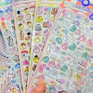 3D embossed three-dimensional crystal stickers reward cartoon stickers mobile phone decoration stickers genuine Youyou family embossed three-dimensional crystal stickers reward cartoon stickers mobile phone decoration stickers