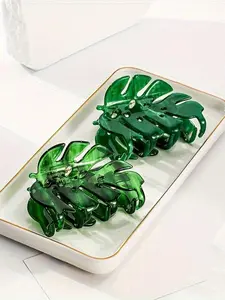 Leaf Design Hair Claw, Elegant Hair Accessories for Women & Girls, Cute Lovely Hairwear for Daily Used, Hairstyles Ideas, Barrettes Hair Clips, Super Cute Clips, Claw Clip Ponytail