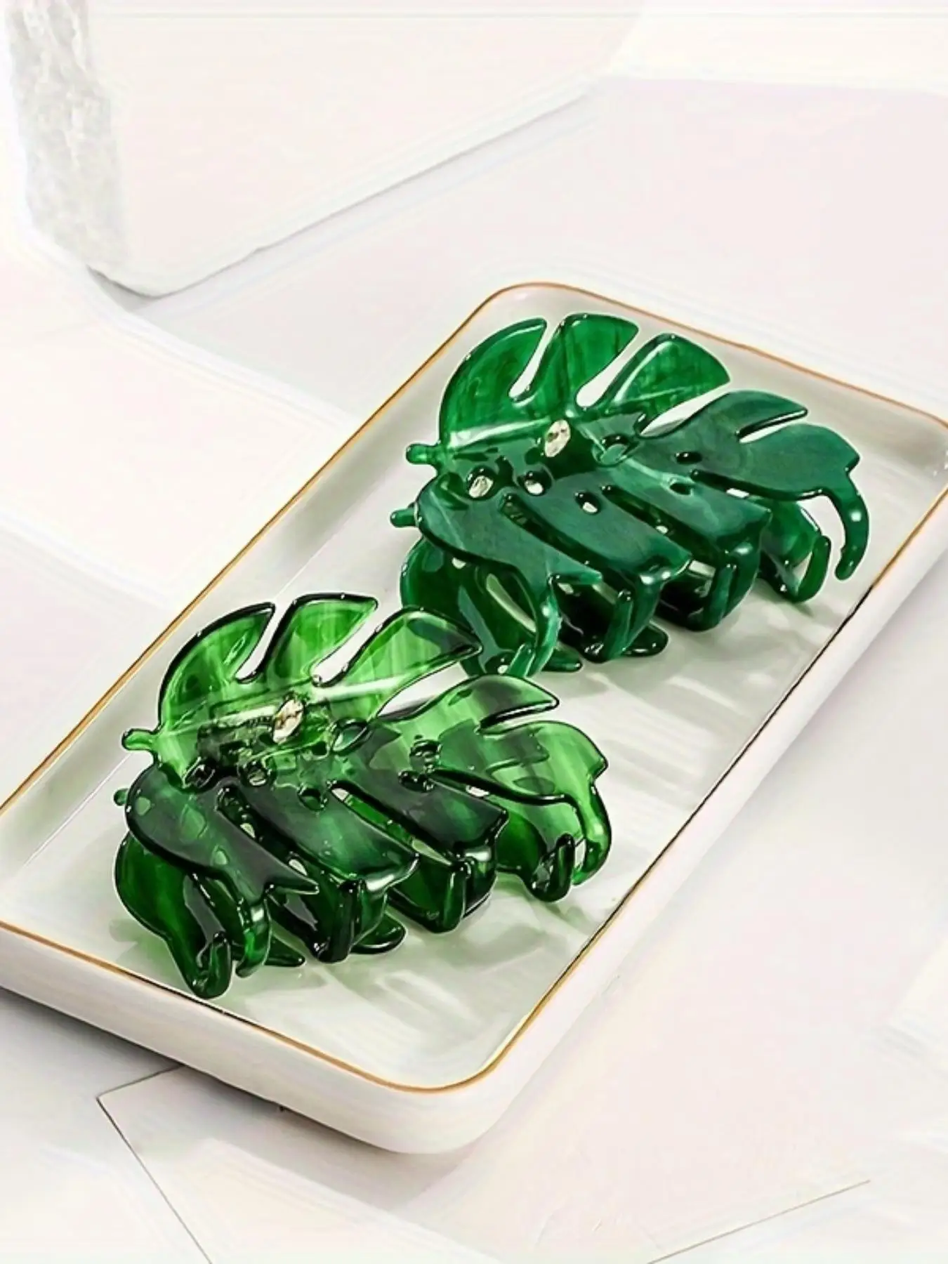 Leaf Design Hair Claw, Elegant Hair Accessories for Women & Girls, Cute Lovely Hairwear for Daily Used, Hairstyles Ideas, Barrettes Hair Clips, Super