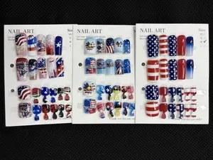 Cora(8949)gc.Get your 4th of July look sorted with these patriotic press-ons! Easy to apply, no salon visit needed.$30 for 8 group randomly！