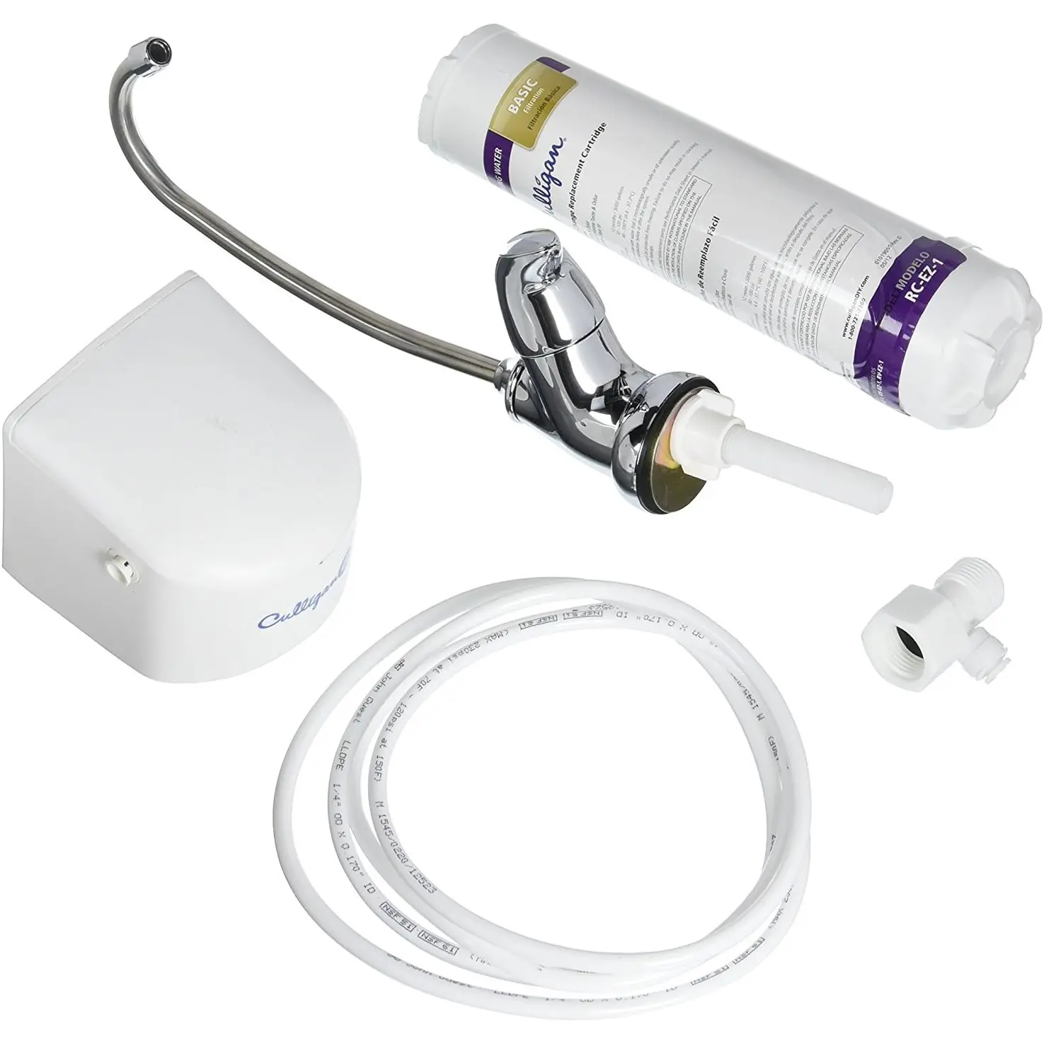 Culligan US Change Under-Sink Drinking Water System with Dedicated Faucet and Filter, EZ-1 (Good Filtration), Chrome Culligan