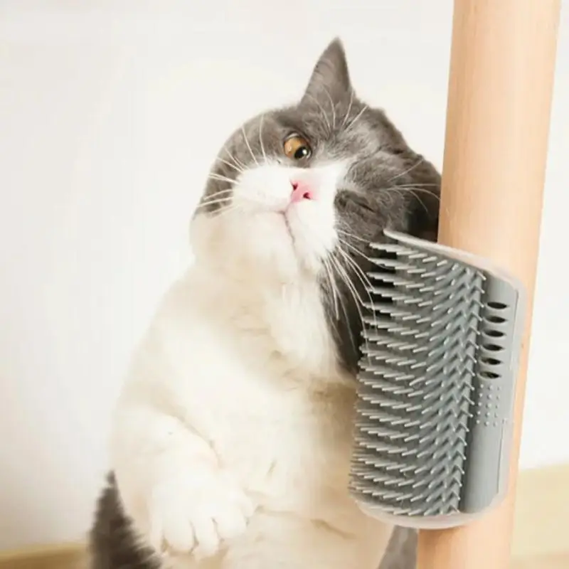 Cat Self Scratcher Massage Brush Wall Corner Cat Brush, Pet Hair Grooming Brush, Corners Massage Comb for Pets, Cat Hair Detangling Removing Tool