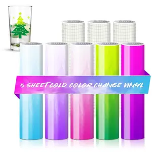 DIY Cold Color Changing Vinyl Bundle for Cups & Car Decals – 5 Color Adhesive Vinyl Set