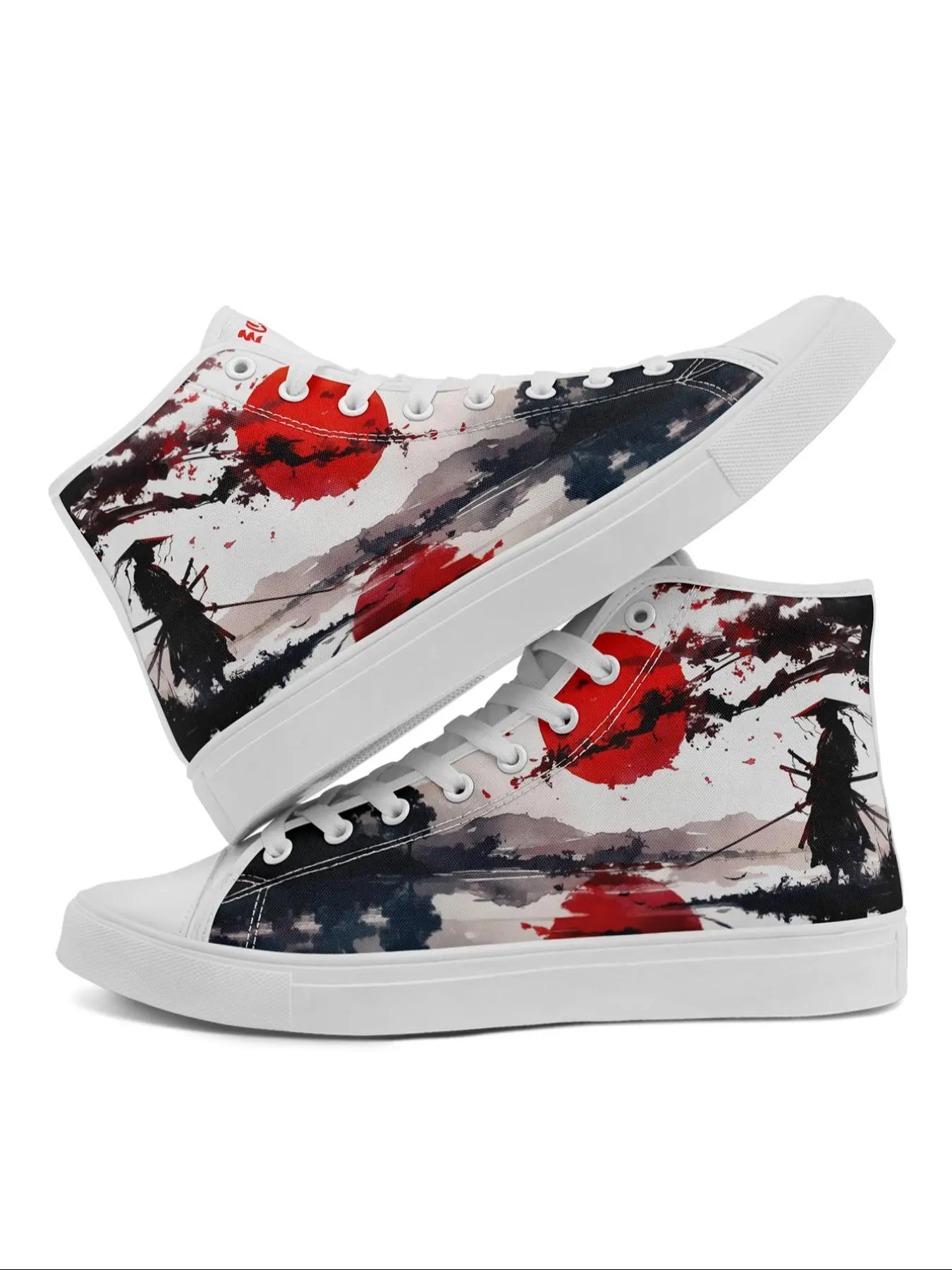 Women's Fashion High-Top Sneakers with Japanese Samurai Design