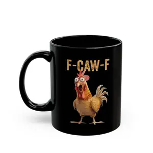 Humorous Chicken Suit Mug, F-Caw-F Funny Coffee Cup, Cartoon Rooster Parody Design, Office Coffee Cup,Farm Coffee Cup，Toothbrush Cup，Christmas Present