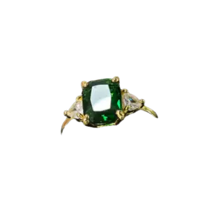 Emerald Elegance Trilogy Ring