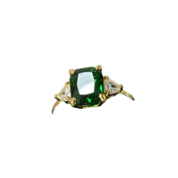 Emerald Elegance Trilogy Ring