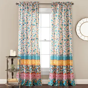 Lush Decor Emily Boho Stripe Window Curtain Panel Set