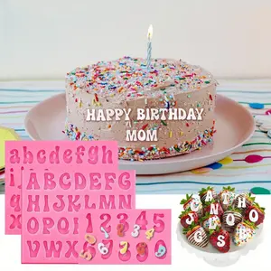 3 PCS Silicone Molds Alphanumeric Baking Molds Chocolate 3D Molds, Uppercase Letters Lowercase Alphanumeric Fondant Molds for Making Candies, Fondants, Cookies, Trays, Cake Decorations Kids Flexible