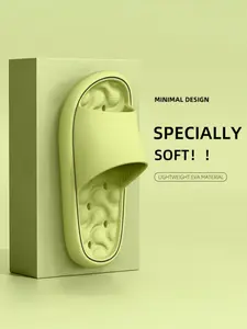 Men's Eva Lightweight Summer Bathroom Non-Slip Quick-Dry Slippers, Home Bath Massage Shoes, Casual Solid Pattern, All Seasons