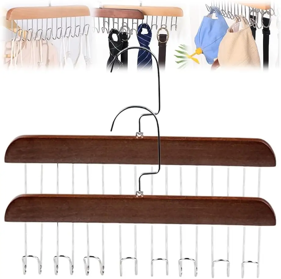 Bra Hanger Space Saving Closet Organizer with 360 Degree Rotating Design Multifunctional Non Slip Storage Hanger with 8 Hooks for Camisoles Strappy To