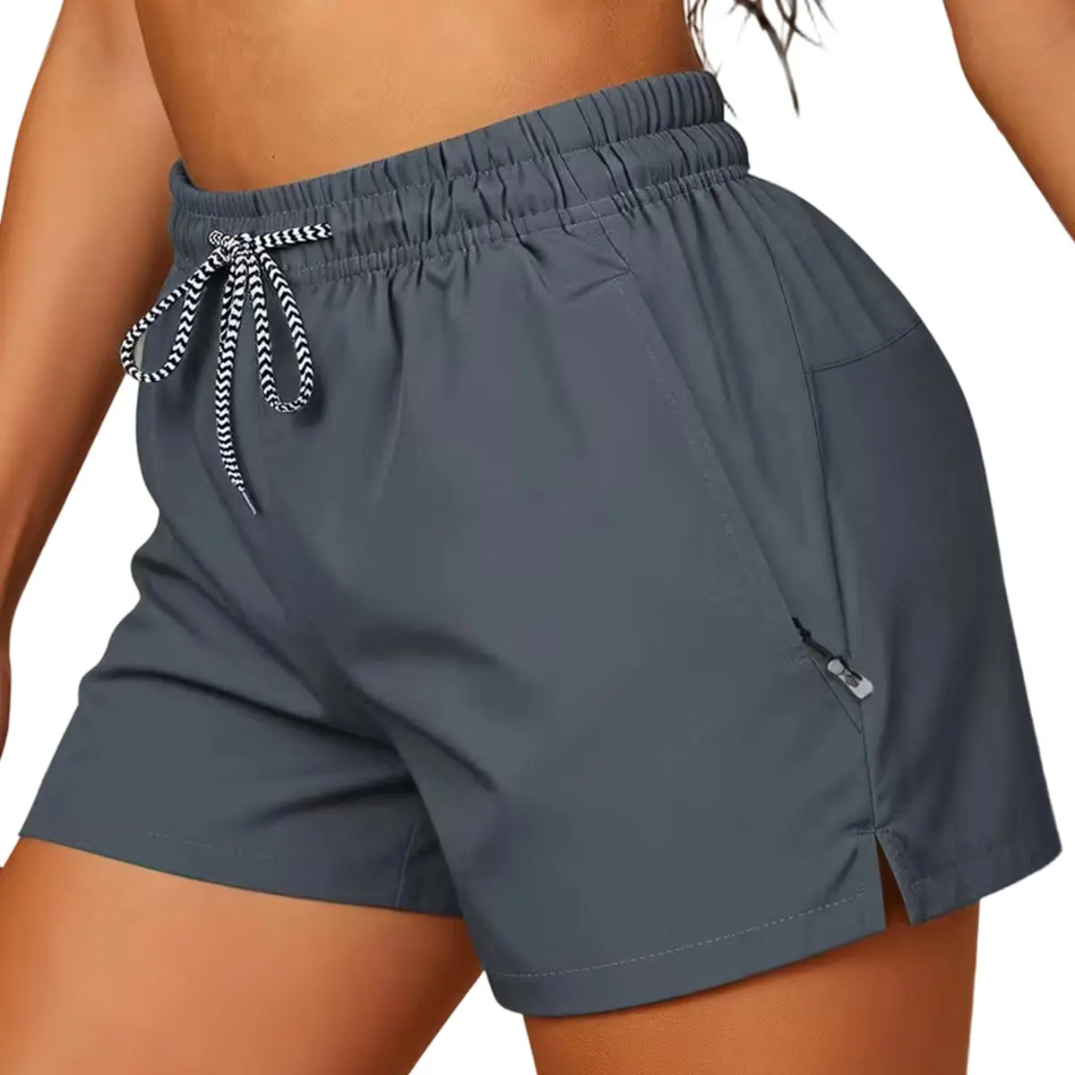 Women’s casual athletic shorts with an elastic waistband, suitable for outdoor workouts, running, sports, and everyday wear; summer shorts, women’s shorts, womenswear—summer vibe