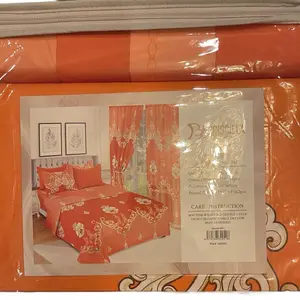 8 pcs Bed sheets sets  queen size with  curtains