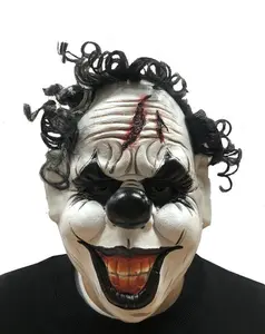 Scary Demon Clown Mask Evil Clown Mask Creepy Halloween Adult Latex Costume Cosplay Props