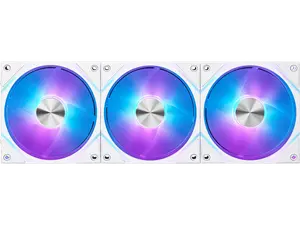 MSI MPG EZ120 ARGB WHITE-3W Fan - 120mm ARGB Fan, Patented Magnetic Connector Block, Daisy-Chain Connection, Fluid Dynamic Bearing + Extra nut Fixing, Fan hub, Mystic Light & Cooling Wizard Support, 3 Packs