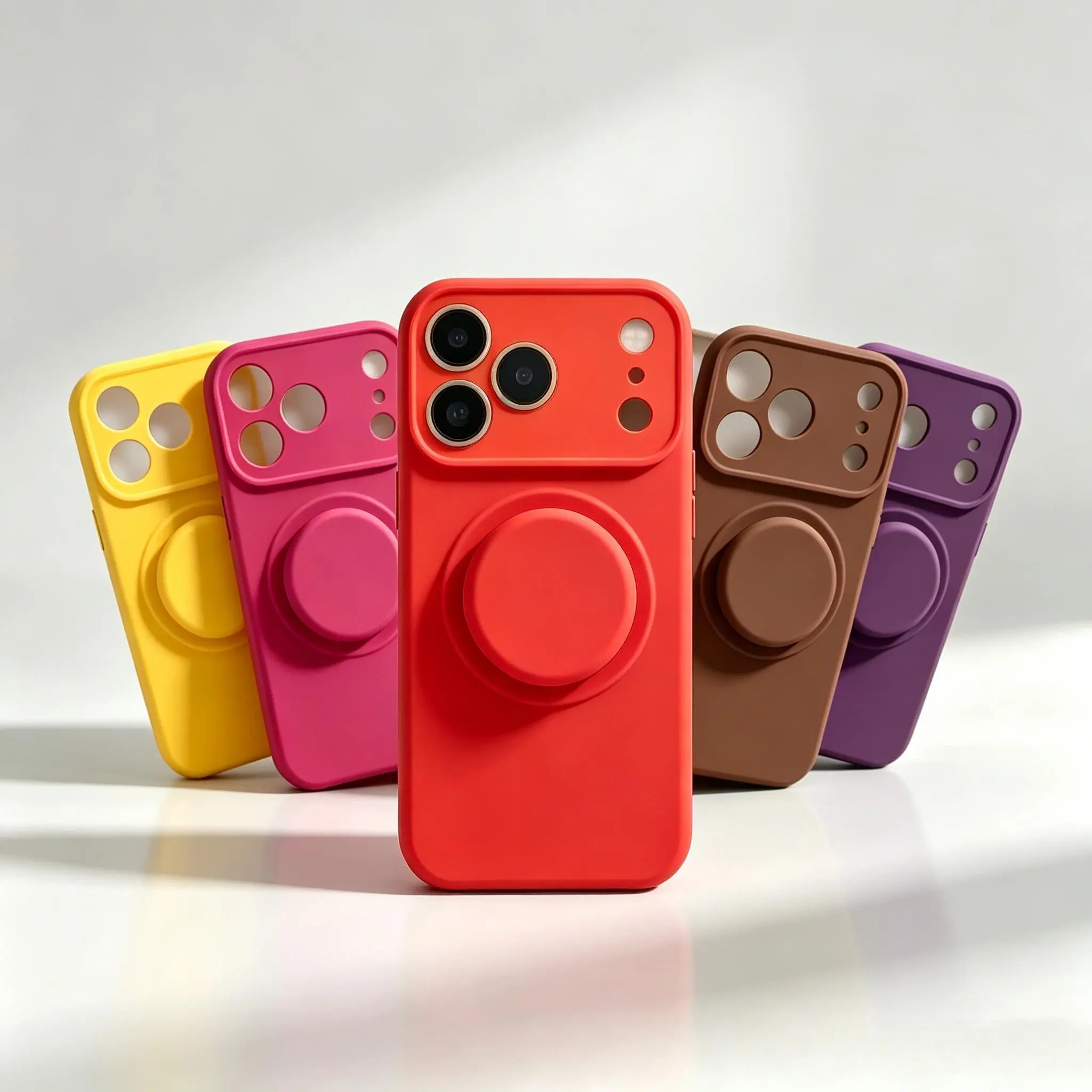 New Compatible with iP17 Pro Max Magnetic Airbag Rotating Stand 16 Pro Ultra-thin Liquid Silicone Full Protection Case 15