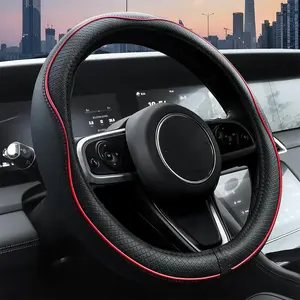 Car Steering Wheel Cover, Interior Microfiber Leather Steering Wheel Covers with Anti-Slip Lining, Universal 14.5-15 inchs