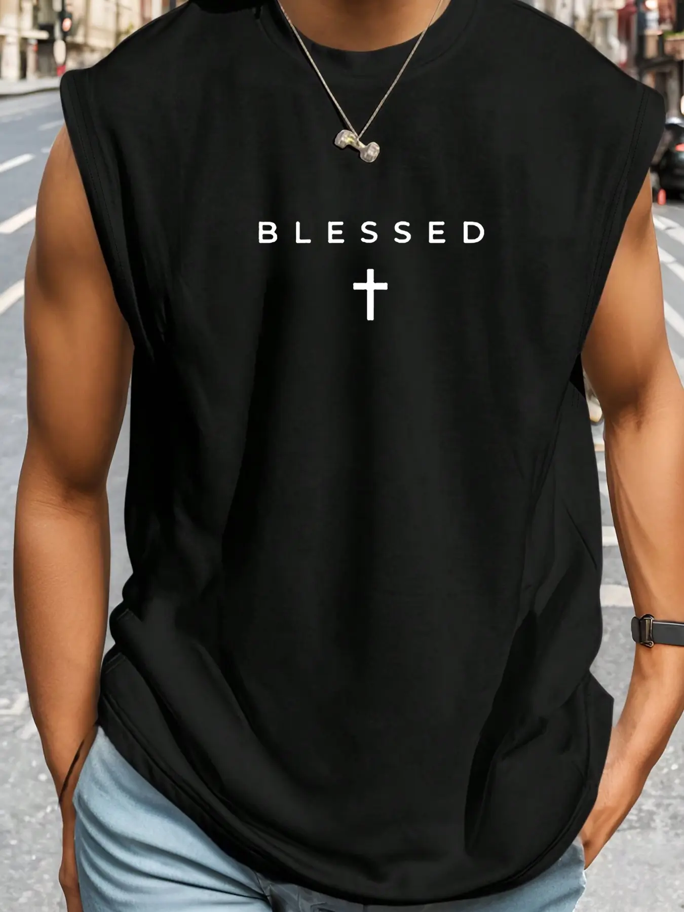 Tikmen Men's Summer Casual Comfy Fashion Geometric Print Vest, Fashionable Sleeveless Top, Loose Fit Comfortable Breathable Fabric, Ideal for Leisure and Sports, Athletic, Casual Fashion Clothing