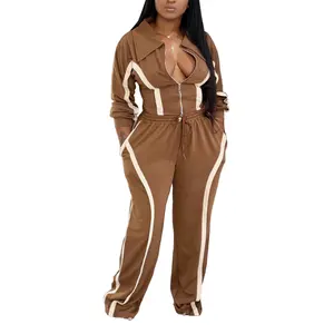 Autumn and winter clothing Women's Set Long Sleeve Zipper Jacket Top + Long Pant Suits 2025 Fall Active Sporty Tracksuit Two 2 Piece Set Outfits