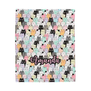 Personalized Cat Collage Custom Velveteen Plush Blanket, perfect for the cat lady or lad in your life blankets