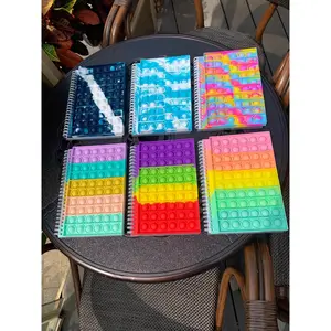 Pop Its Push Bubble Fidget Toys Pencil Case And Notebook