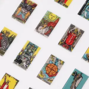 Tarot Card Nail Art Stickers Major Arcana 40 Pieces Self Adhesive Easy Application Multi Size Options UV Protective Coating Nail Art Sheet Duochrome Iridescent Elegant Bling Rhinestone
