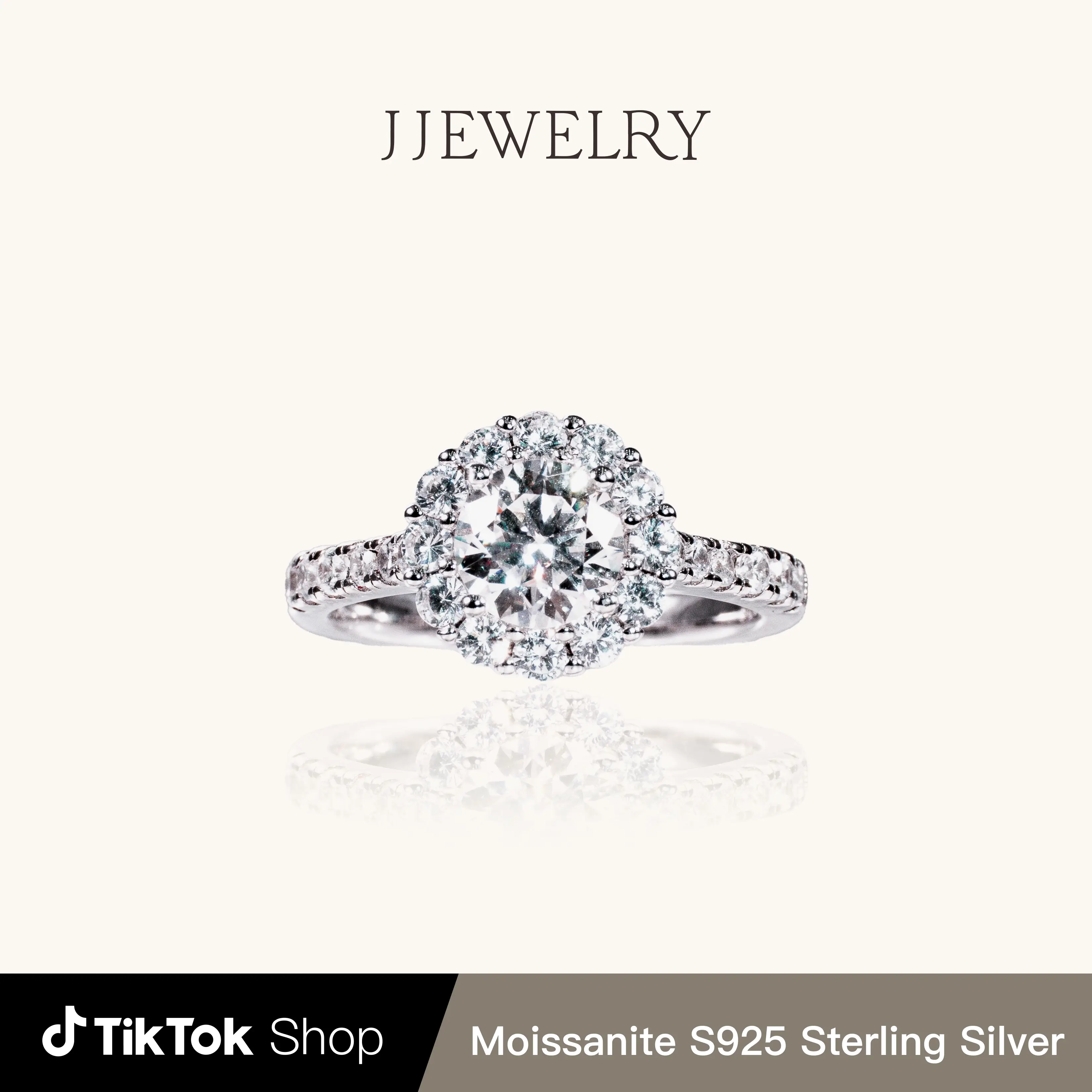 【RC105】Synthetic Moissanite Ring D Color VVS1 S925 Sterling Silver Classic Jew...